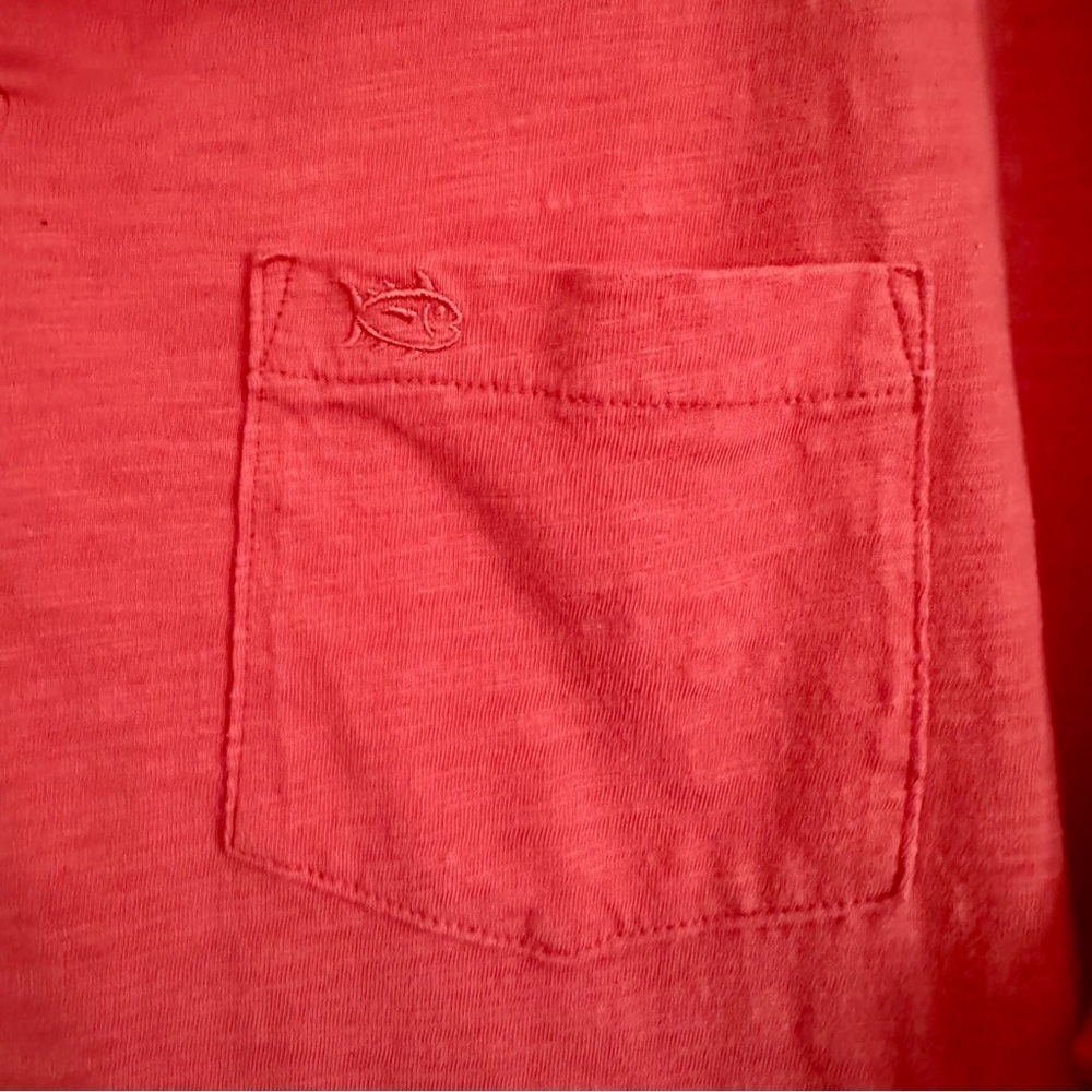 SOUTHERN TIDE Men’s Watermelon Red Sun Farer Slub Cotton Short Sleeve Polo L - Picture 3 of 10
